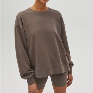 TNA Airy Fleece Brown Crewneck